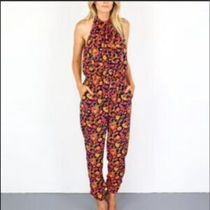 Sugar + lips jumpsuit side pockets halter